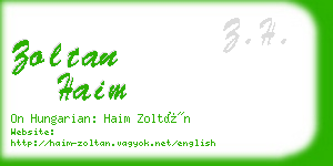 zoltan haim business card